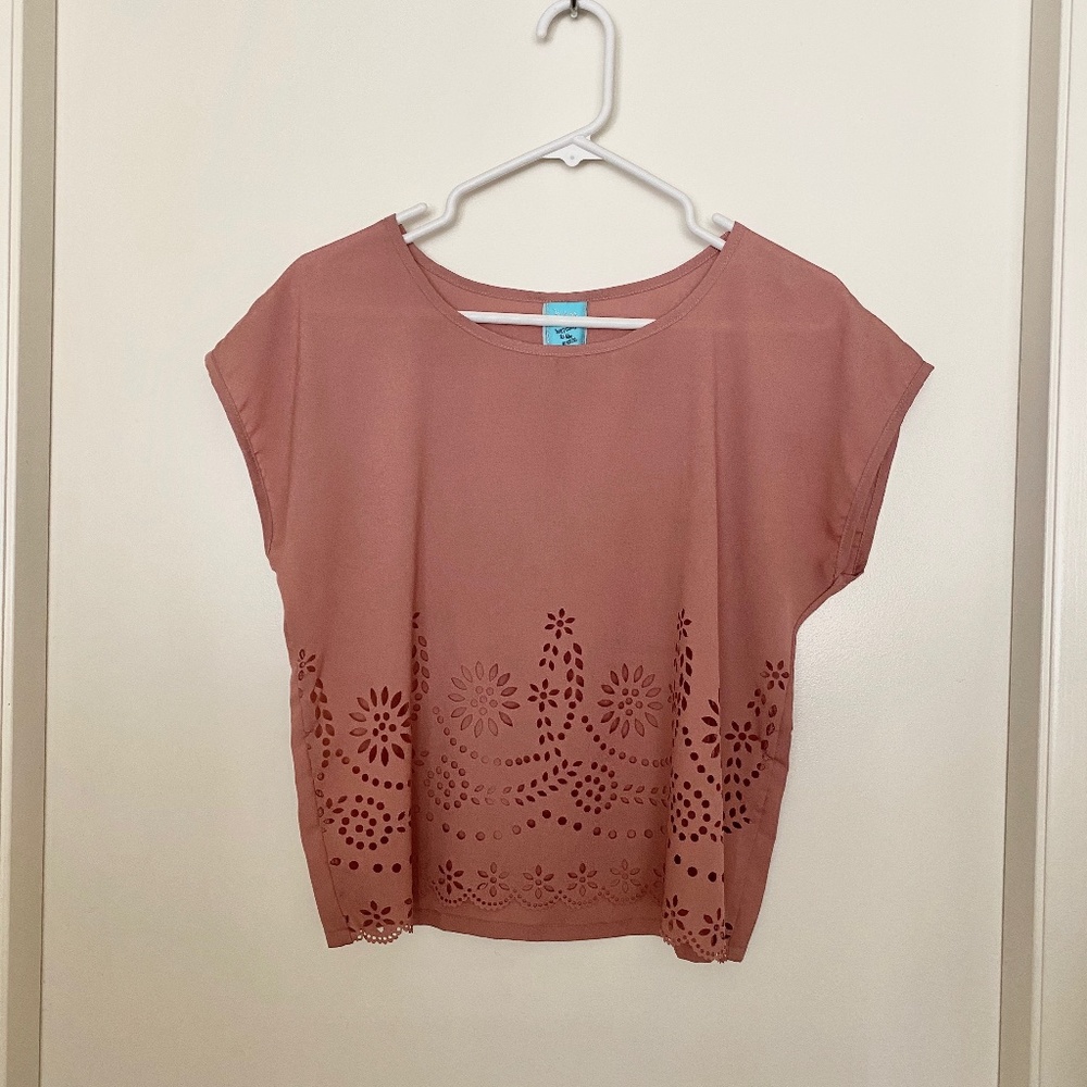 H.I.P Pink Short Sleeve Cut Out Top Small